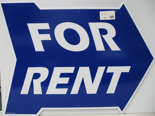 For Rent Arrow Blue