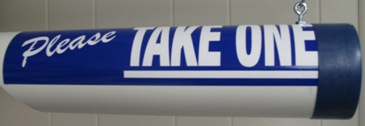Flyer Tube Please Take One Blue