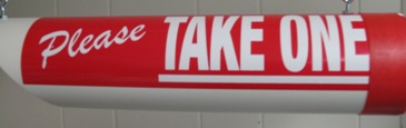 Flyer Tube Please Take One Red