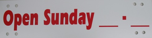 Open Sunday _ to _